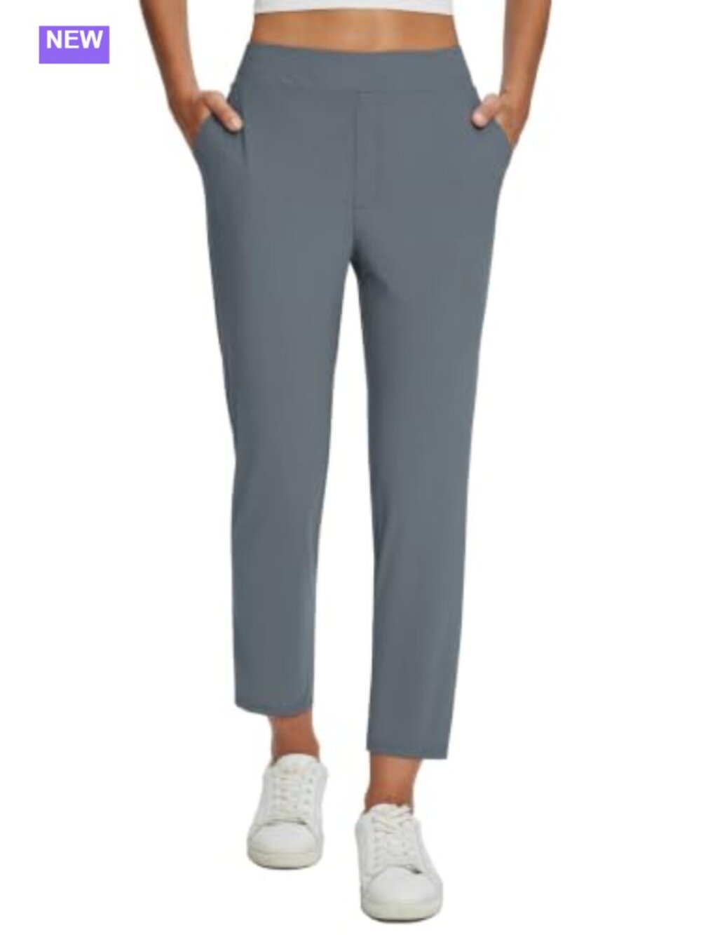 Baleaf Womens Travel Pants Lightweight Stretch Zip Pockets Ankle Golf Slacks